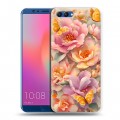 Полупрозрачный дизайнерский пластиковый чехол для Huawei Honor View 10 Цветы и бабочки
