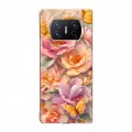 Полупрозрачный дизайнерский пластиковый чехол для Huawei Mate X3 Цветы и бабочки