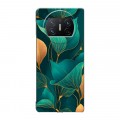 Полупрозрачный дизайнерский пластиковый чехол для Huawei Mate X3 Листья и золото