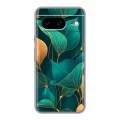 Полупрозрачный дизайнерский силиконовый чехол для Google Pixel 8 Листья и золото