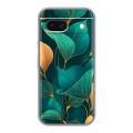 Полупрозрачный дизайнерский силиконовый чехол для Google Pixel 8a Листья и золото