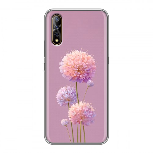 Полупрозрачный дизайнерский силиконовый с усиленными углами чехол для Vivo V17 Neo Цветы