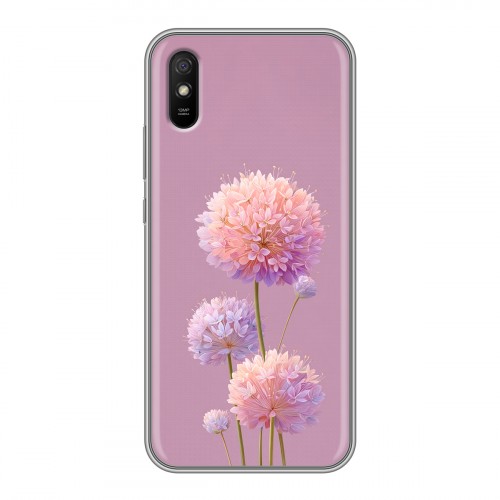 Полупрозрачный дизайнерский силиконовый чехол для Xiaomi RedMi 9A Цветы