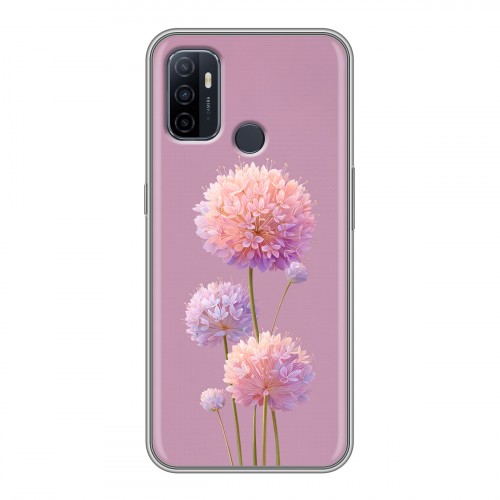 Полупрозрачный дизайнерский силиконовый чехол для OPPO A53 Цветы