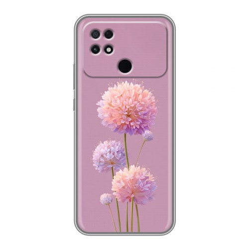 Полупрозрачный дизайнерский силиконовый чехол для Xiaomi Poco C40 Цветы
