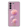 Полупрозрачный дизайнерский силиконовый чехол для Vivo V27e Цветы