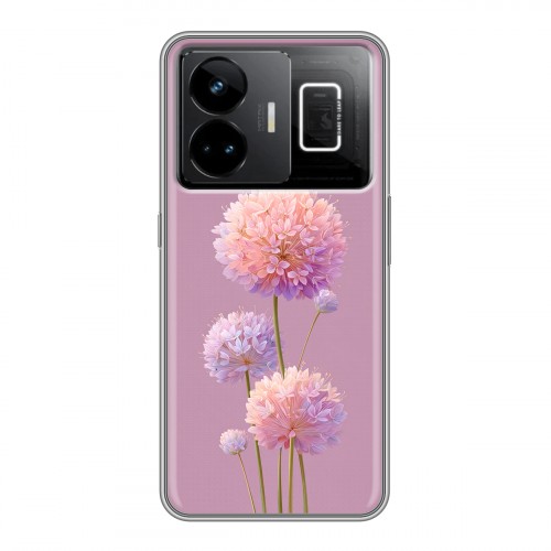 Полупрозрачный дизайнерский силиконовый чехол для Realme GT3 Цветы