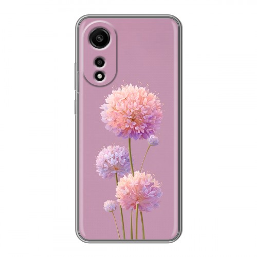 Полупрозрачный дизайнерский пластиковый чехол для OPPO A78 4G Цветы