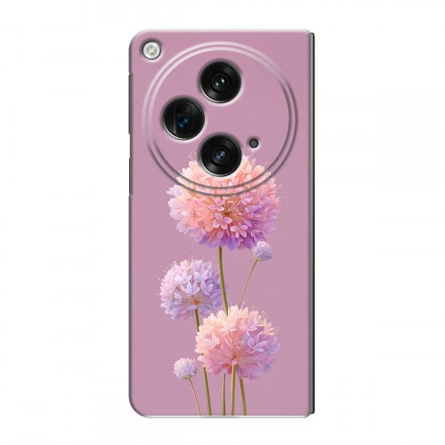 Полупрозрачный дизайнерский пластиковый чехол для OPPO Find N3 Цветы