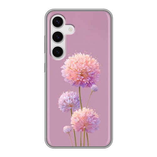 Полупрозрачный дизайнерский пластиковый чехол для Samsung Galaxy S24 Цветы