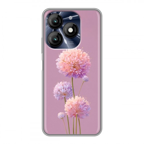 Полупрозрачный дизайнерский силиконовый чехол для Itel A70 Цветы