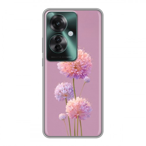 Полупрозрачный дизайнерский силиконовый чехол для Oppo Reno 11F Цветы