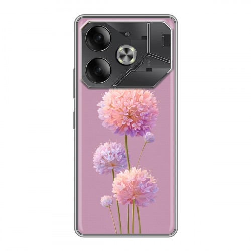 Полупрозрачный дизайнерский силиконовый чехол для Tecno Pova 6 Цветы