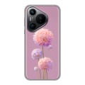 Полупрозрачный дизайнерский пластиковый чехол для Huawei Pura 70 Цветы