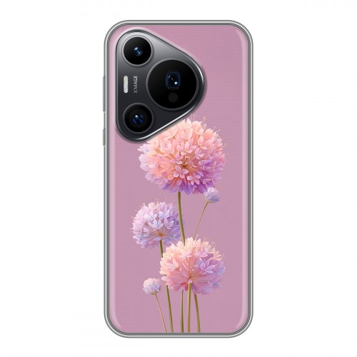 Полупрозрачный дизайнерский пластиковый чехол для Huawei Pura 70 Pro Цветы