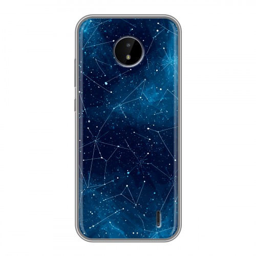 Полупрозрачный дизайнерский пластиковый чехол для Nokia C20 Космос звезды