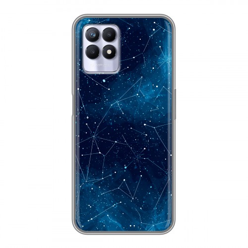 Полупрозрачный дизайнерский силиконовый чехол для Realme 8i Космос звезды