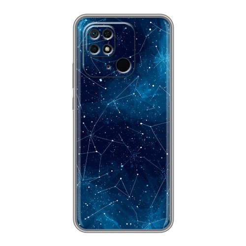 Полупрозрачный дизайнерский пластиковый чехол для Xiaomi Redmi 10C Космос звезды