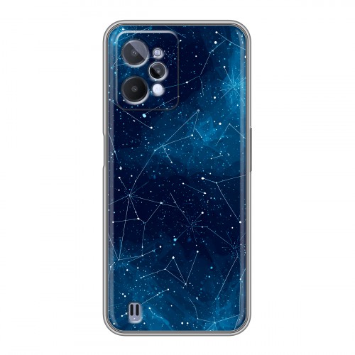Полупрозрачный дизайнерский силиконовый чехол для Realme C31 Космос звезды