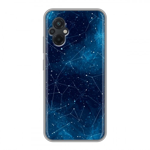 Полупрозрачный дизайнерский силиконовый с усиленными углами чехол для Xiaomi Poco M5 Космос звезды