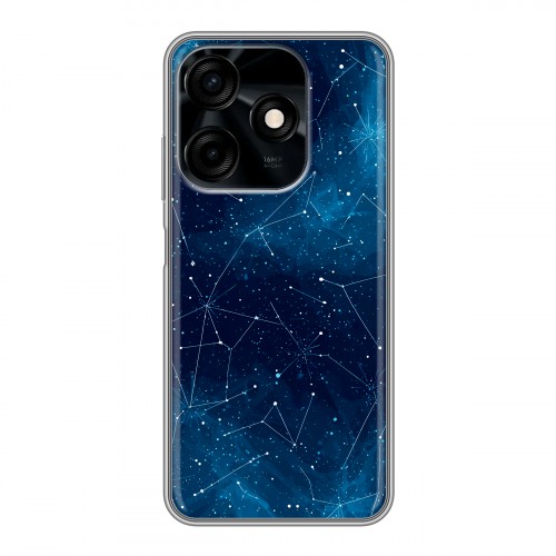 Полупрозрачный дизайнерский силиконовый чехол для Tecno Spark 10C Космос звезды