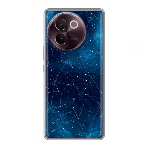 Полупрозрачный дизайнерский силиконовый чехол для Vivo V30e Космос звезды