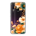 Полупрозрачный дизайнерский силиконовый с усиленными углами чехол для Vivo Y17 Цветы принт