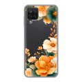 Полупрозрачный дизайнерский пластиковый чехол для Samsung Galaxy A12 Цветы принт