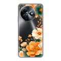 Полупрозрачный дизайнерский силиконовый чехол для Itel S24 Цветы принт