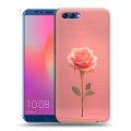 Полупрозрачный дизайнерский пластиковый чехол для Huawei Honor View 10 Розовая роза