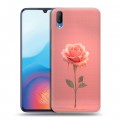 Полупрозрачный дизайнерский пластиковый чехол для Vivo V11 Розовая роза