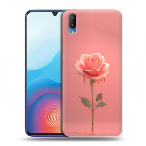 Полупрозрачный дизайнерский пластиковый чехол для Vivo V11 Розовая роза