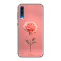 Полупрозрачный дизайнерский пластиковый чехол для Samsung Galaxy A50 Розовая роза