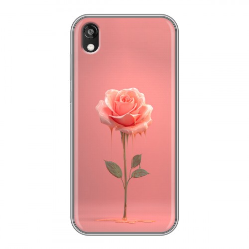Полупрозрачный дизайнерский пластиковый чехол для Huawei Honor 8s Розовая роза