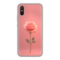 Полупрозрачный дизайнерский силиконовый чехол для Xiaomi RedMi 9A Розовая роза