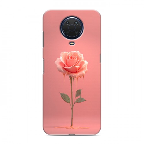 Полупрозрачный дизайнерский силиконовый с усиленными углами чехол для Nokia G20 Розовая роза