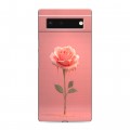 Полупрозрачный дизайнерский силиконовый чехол для Google Pixel 6 Розовая роза