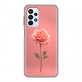 Полупрозрачный дизайнерский силиконовый чехол для Samsung Galaxy A23 Розовая роза