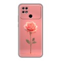 Полупрозрачный дизайнерский силиконовый чехол для Xiaomi Poco C40 Розовая роза