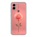 Полупрозрачный дизайнерский силиконовый чехол для Xiaomi Redmi A1 Plus Розовая роза