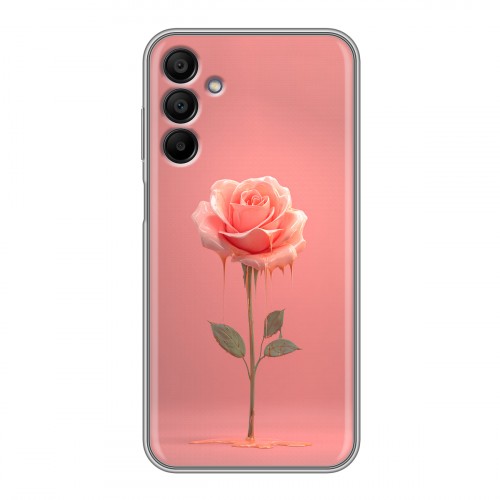 Полупрозрачный дизайнерский пластиковый чехол для Samsung Galaxy A15 Розовая роза