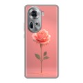 Полупрозрачный дизайнерский пластиковый чехол для OPPO Reno 11 Розовая роза