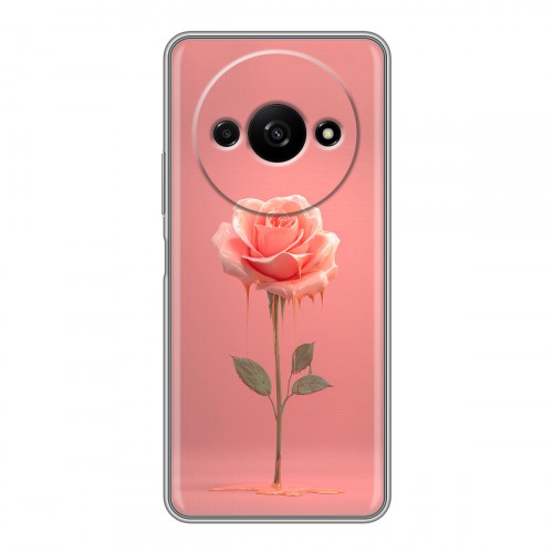 Полупрозрачный дизайнерский пластиковый чехол для Xiaomi RedMi A3 Розовая роза