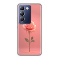 Полупрозрачный дизайнерский пластиковый чехол для Vivo V30 Lite Розовая роза