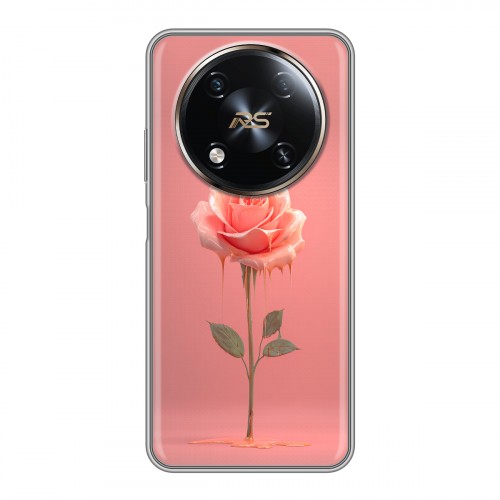 Полупрозрачный дизайнерский пластиковый чехол для Itel RS4 Розовая роза