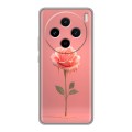 Полупрозрачный дизайнерский пластиковый чехол для Vivo X100 Розовая роза