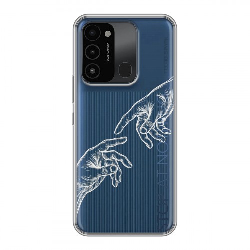 Полупрозрачный дизайнерский силиконовый с усиленными углами чехол для Tecno Spark Go 2022 Сотворение мира