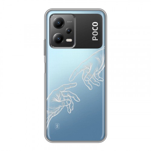 Полупрозрачный дизайнерский силиконовый чехол для Xiaomi Poco X5 Сотворение мира
