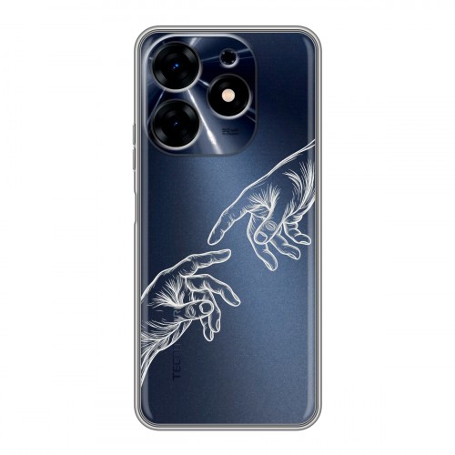 Полупрозрачный дизайнерский силиконовый с усиленными углами чехол для Tecno Spark 10 Сотворение мира