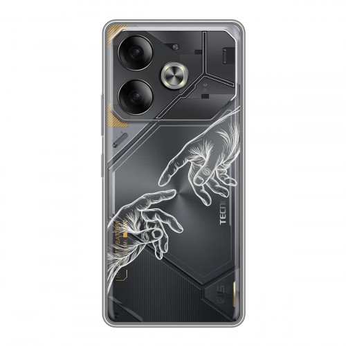 Полупрозрачный дизайнерский пластиковый чехол для Tecno Pova 6 Сотворение мира